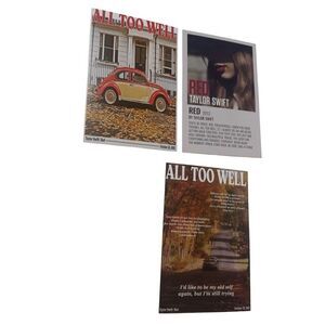 Taylor Swift Photo Cards LOMO RED 2012 6” x 4” set of 3